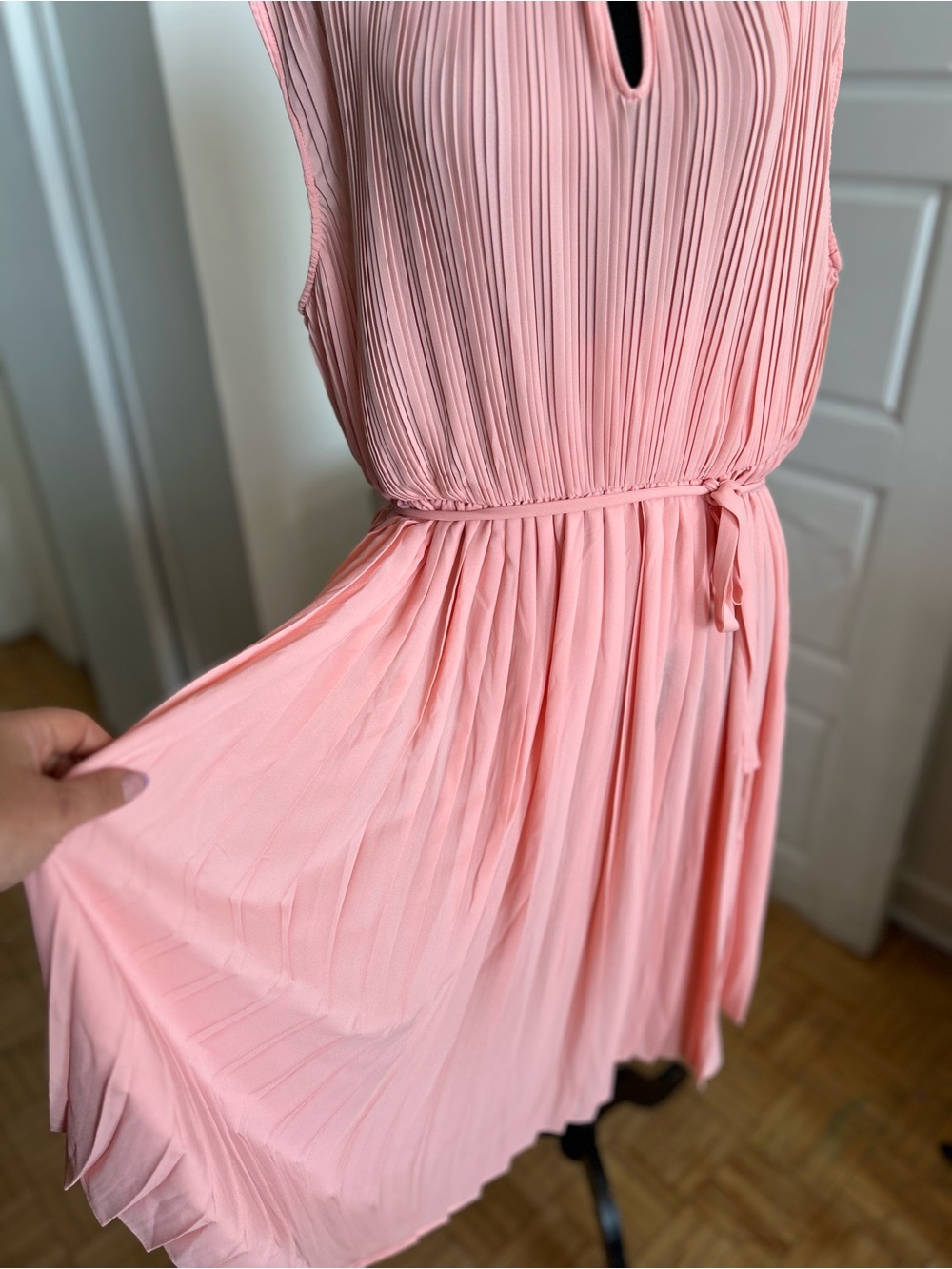 Addition Elle Montreal 1980 NWT Pleated Blush Pink Midi Dress Size 14